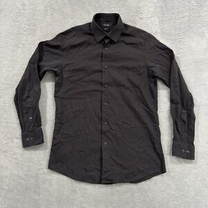 Apt9 Dress Shirt Men's 15.5 34/35 Button Up Slim Fit Long Sleeve Black